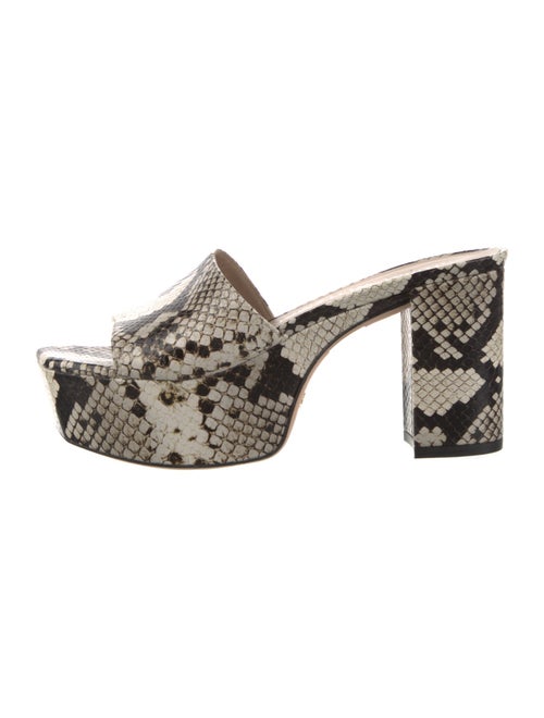 Stuart Weitzman Leather Animal Print Slides