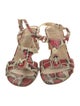 Stuart Weitzman Leather Printed T-Strap Sandals