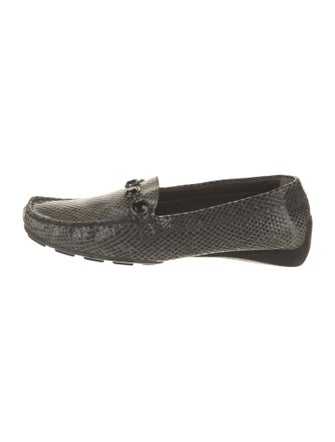 Stuart Weitzman Leather Crystal Embellishments Loafers