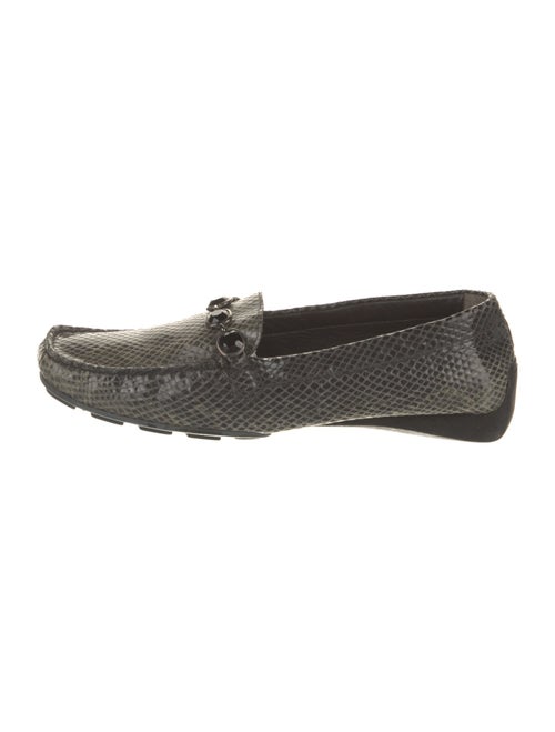 Stuart Weitzman Leather Crystal Embellishments Loafers