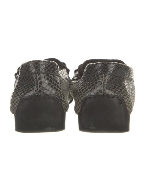 Stuart Weitzman Leather Crystal Embellishments Loafers