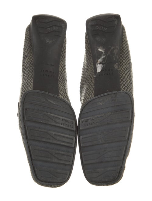 Stuart Weitzman Leather Crystal Embellishments Loafers