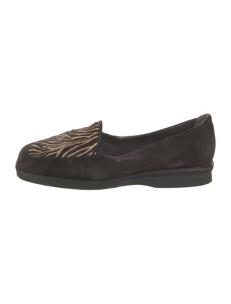 Stuart Weitzman Suede Animal Print Loafers