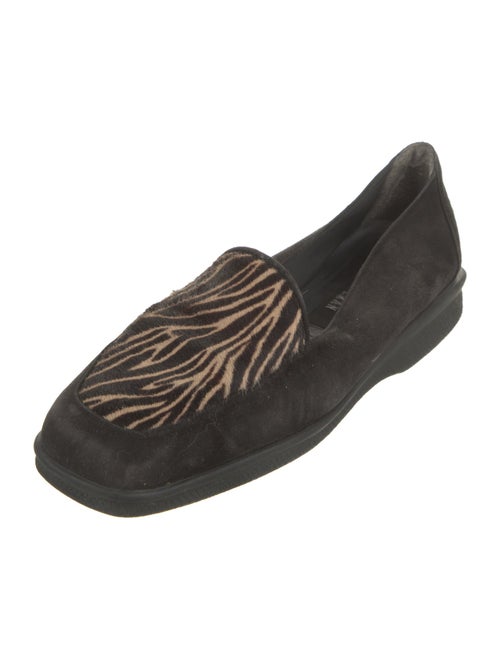 Stuart Weitzman Suede Animal Print Loafers