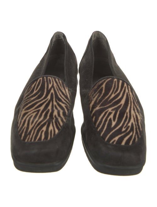 Stuart Weitzman Suede Animal Print Loafers