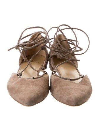 Stuart Weitzman Suede D'Orsay Flats