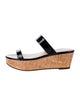 Stuart Weitzman Patent Leather Colorblock Pattern Slides