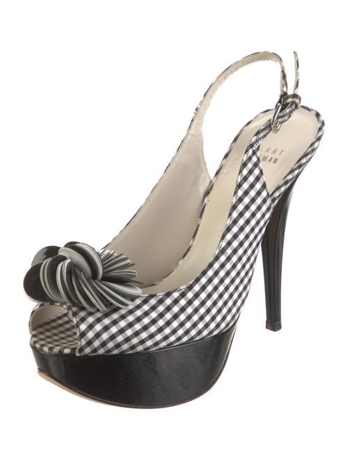 Stuart Weitzman Plaid Print Slingback Sandals