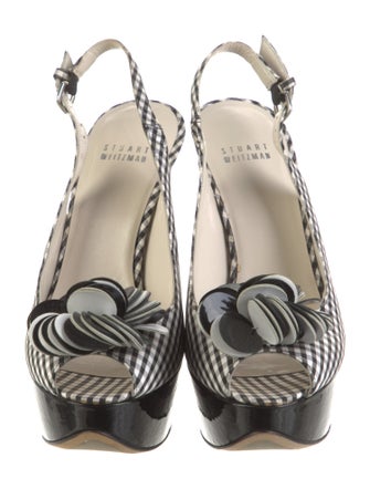 Stuart Weitzman Plaid Print Slingback Sandals
