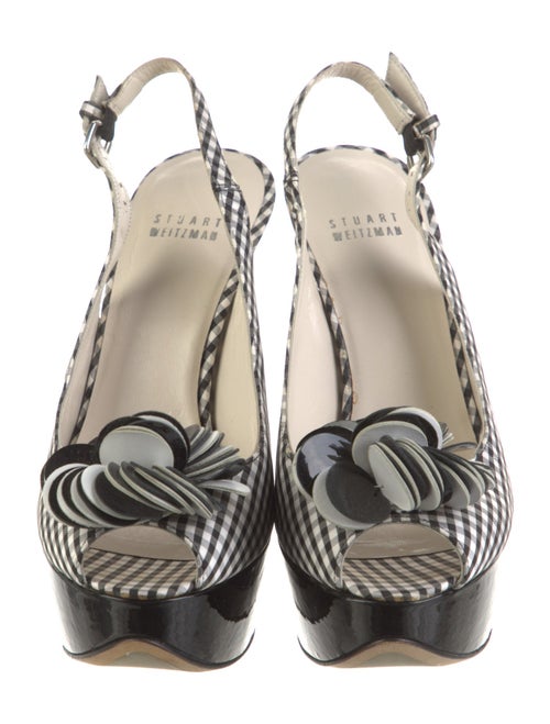 Stuart Weitzman Plaid Print Slingback Sandals