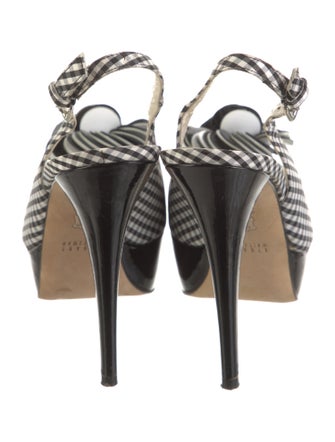 Stuart Weitzman Plaid Print Slingback Sandals