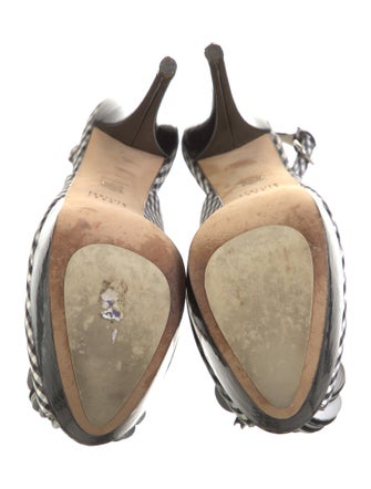 Stuart Weitzman Plaid Print Slingback Sandals