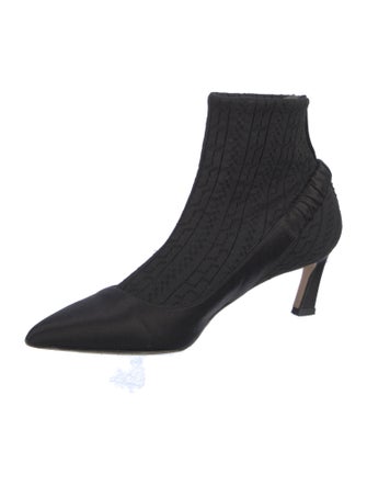 Stuart Weitzman Satin Crystal Embellishments Sock Boots