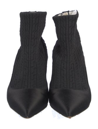 Stuart Weitzman Satin Crystal Embellishments Sock Boots