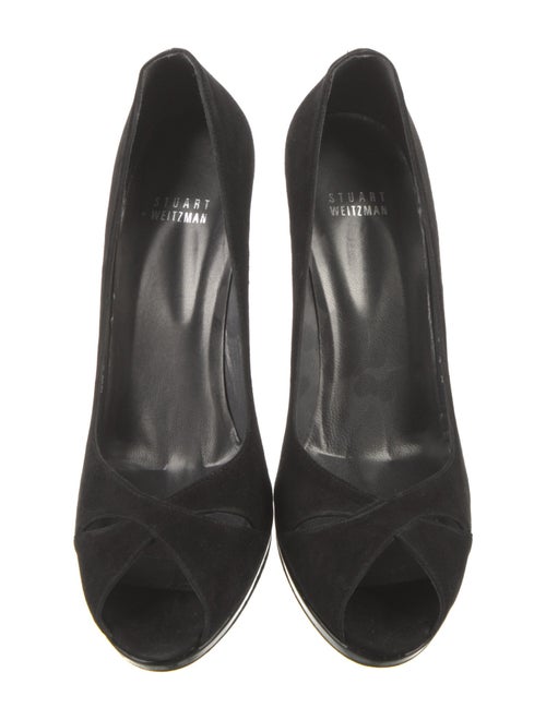 Stuart Weitzman Suede Crystal Embellishments Sandals