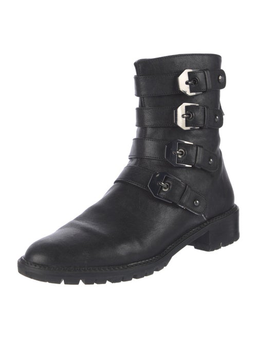 Stuart Weitzman Leather Moto Boots