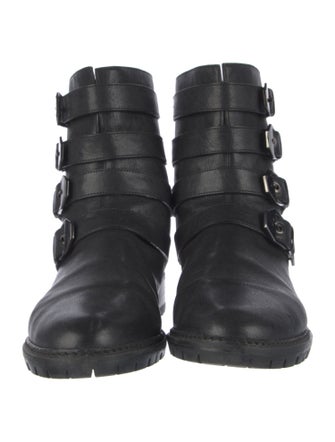 Stuart Weitzman Leather Moto Boots
