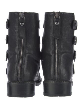 Stuart Weitzman Leather Moto Boots