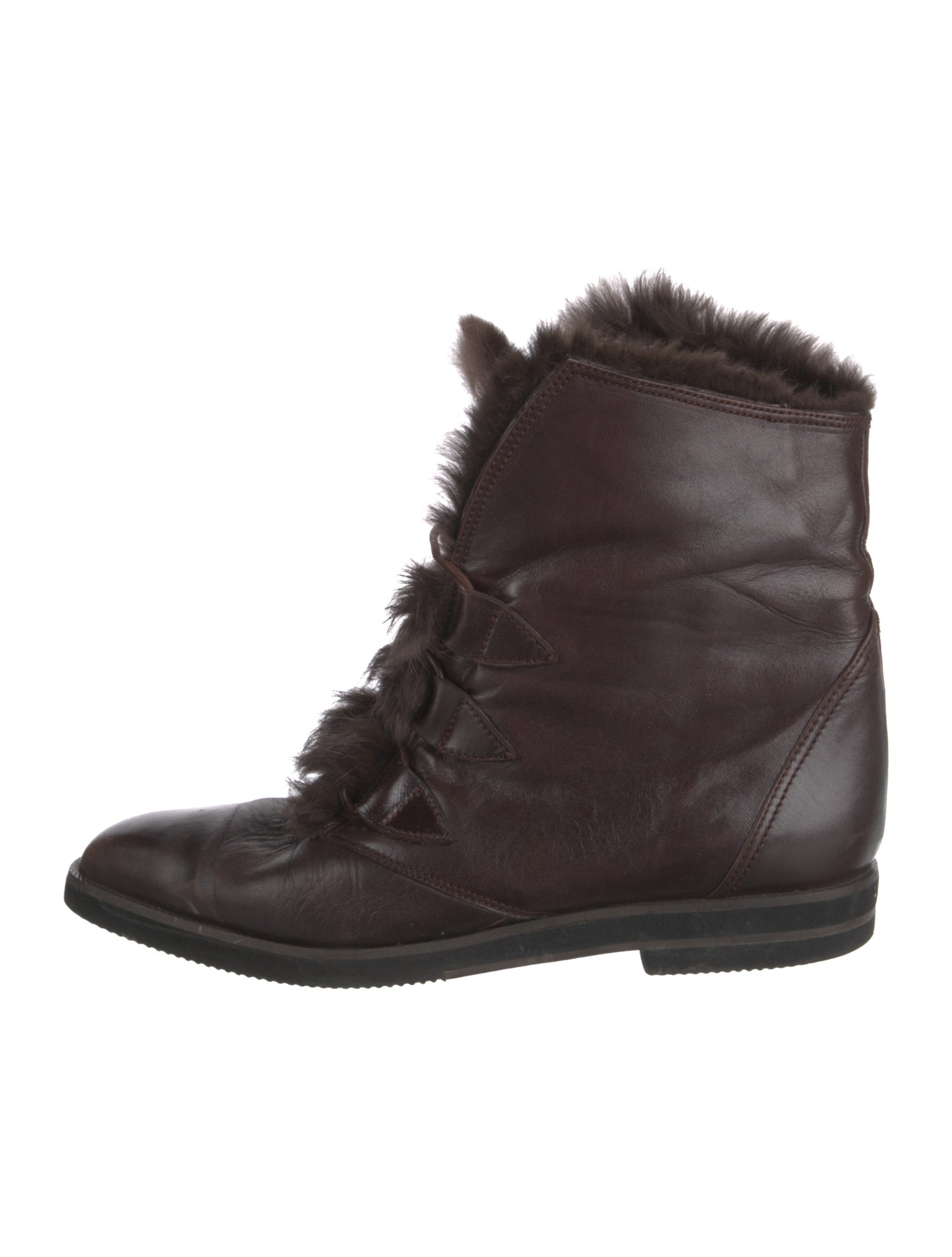 Stuart Weitzman Leather Lace-Up Boots