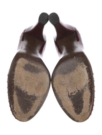 Stuart Weitzman Patent Leather Studded Accents Pumps