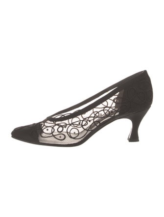 Stuart Weitzman Mesh Embroidered Accent Pumps