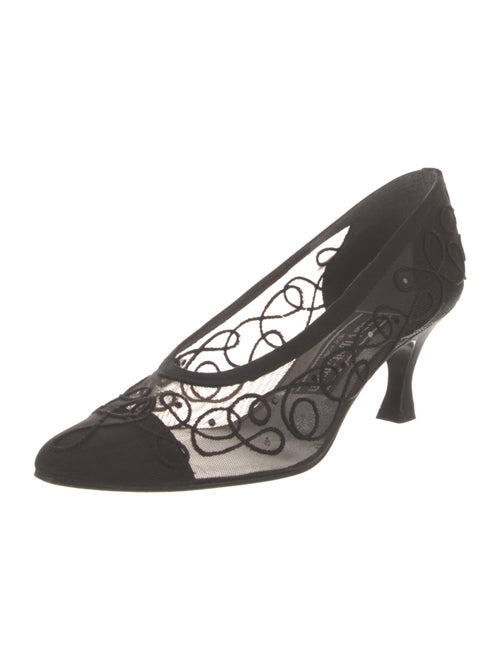 Stuart Weitzman Mesh Embroidered Accent Pumps