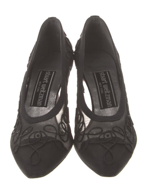 Stuart Weitzman Mesh Embroidered Accent Pumps