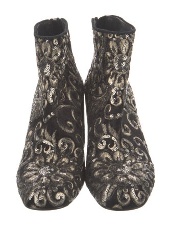 Stuart Weitzman Velvet Printed Boots