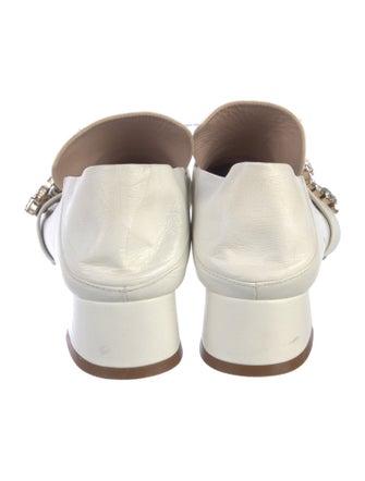 Stuart Weitzman Leather Crystal Embellishments Mules