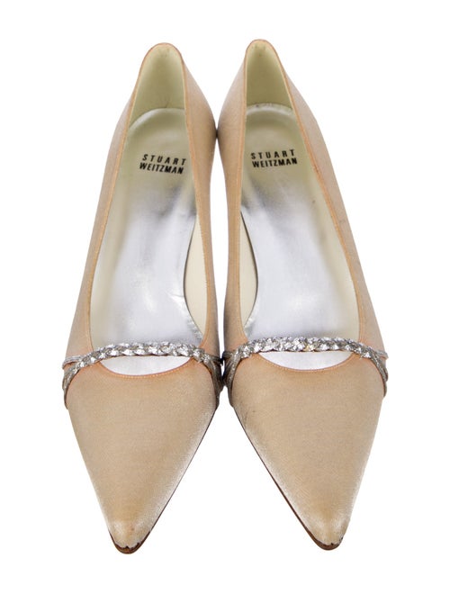 Stuart Weitzman Satin Crystal Embellishments Pumps