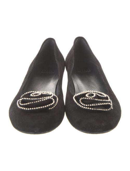 Stuart Weitzman Suede Beaded Accents Flats
