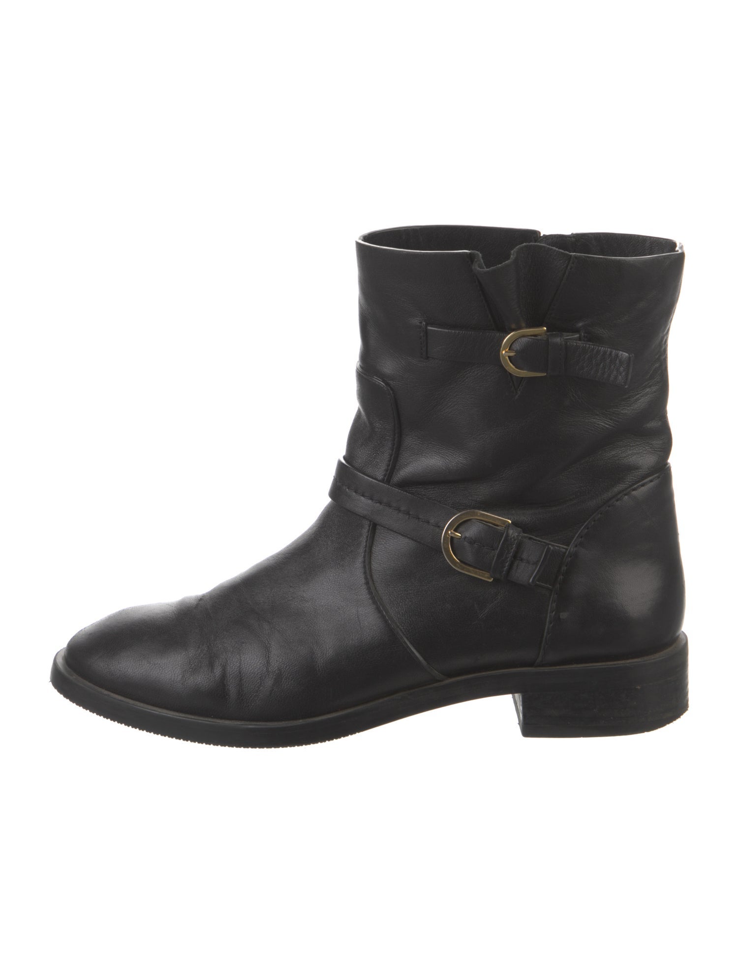 Stuart Weitzman Leather Moto Boots