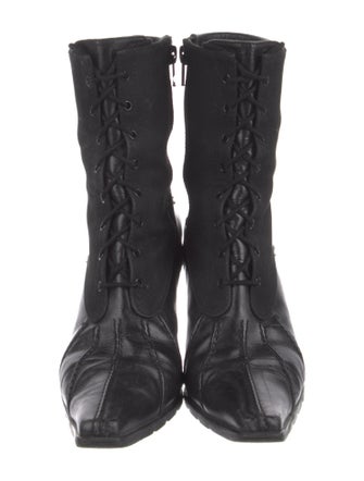 Stuart Weitzman Leather Lace-Up Boots