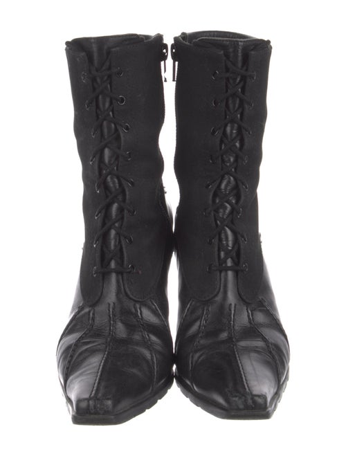 Stuart Weitzman Leather Lace-Up Boots