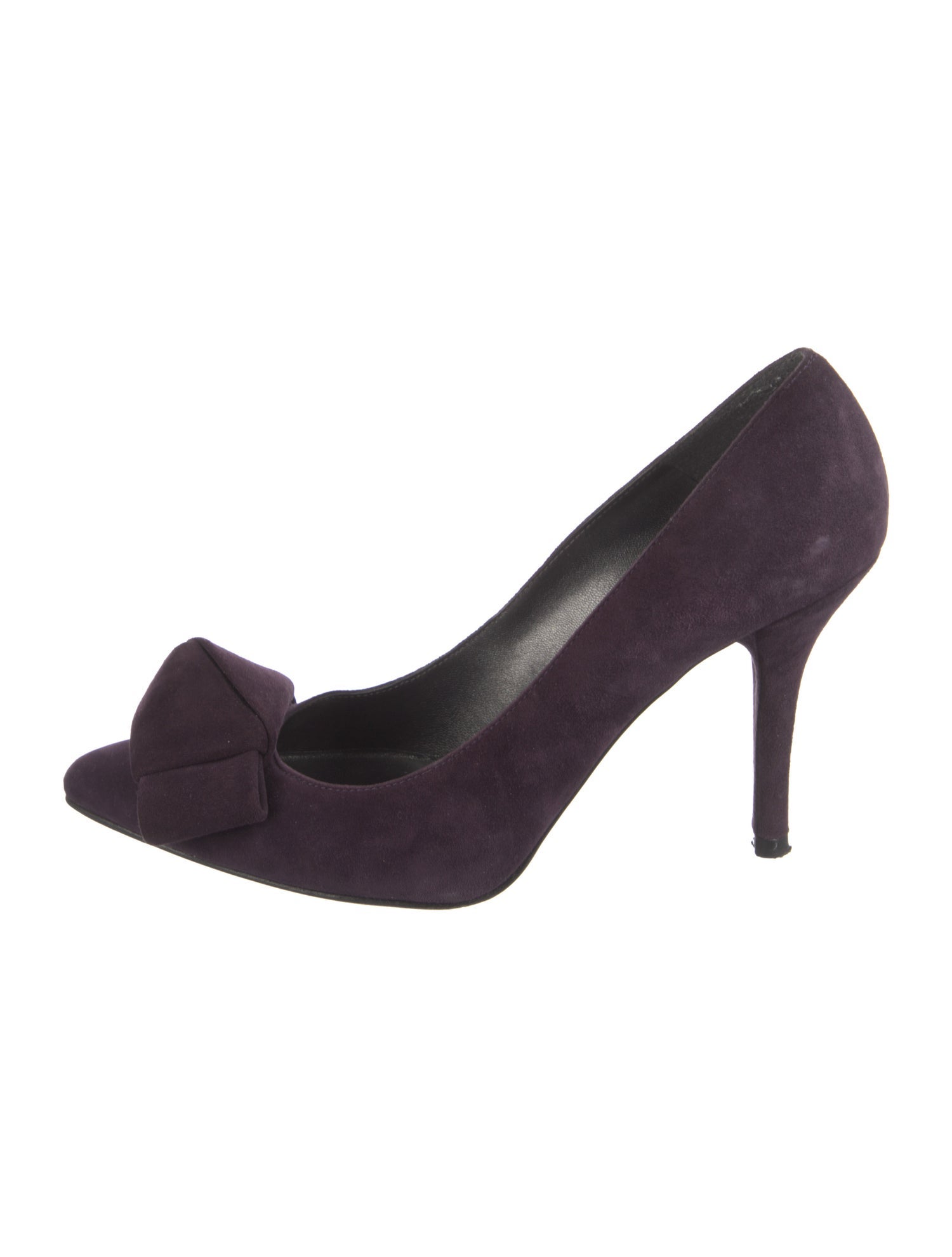 Stuart Weitzman Suede Bow Accents Pumps