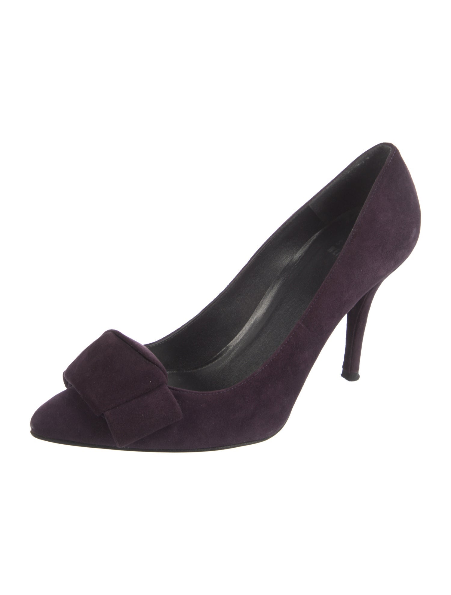 Stuart Weitzman Suede Bow Accents Pumps