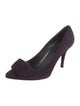 Stuart Weitzman Suede Bow Accents Pumps