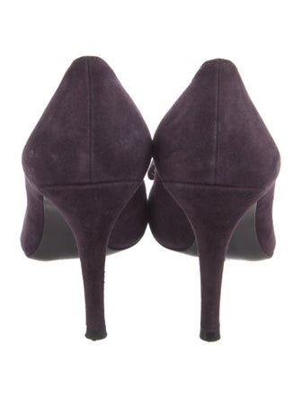 Stuart Weitzman Suede Bow Accents Pumps