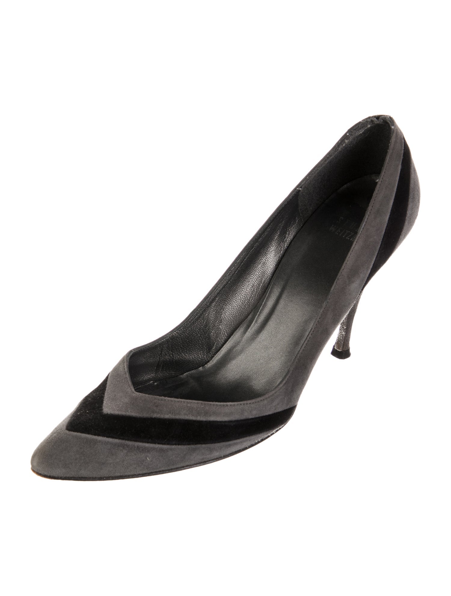 Stuart Weitzman Suede Colorblock Pattern Pumps