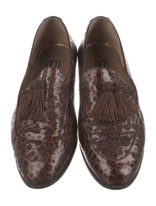 Stuart Weitzman Embossed Leather Loafers