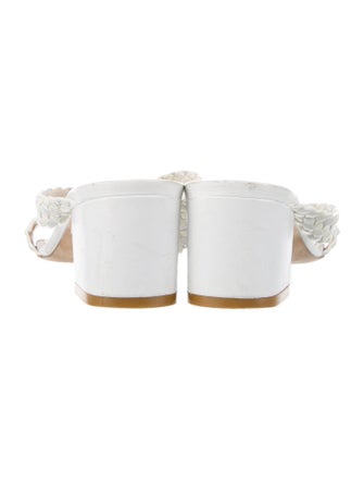 Stuart Weitzman Leather Braided Accents Slides