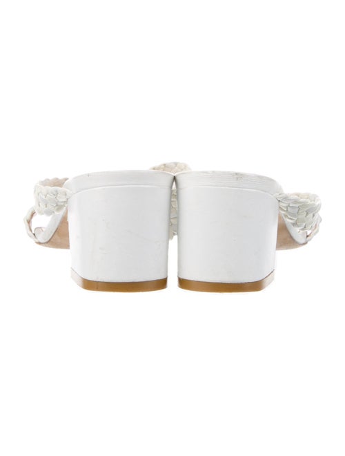 Stuart Weitzman Leather Braided Accents Slides