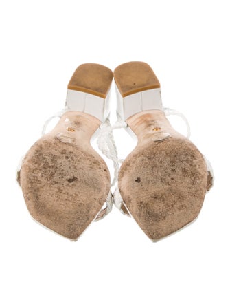 Stuart Weitzman Leather Braided Accents Slides