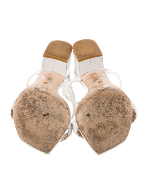 Stuart Weitzman Leather Braided Accents Slides