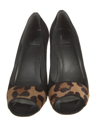 Stuart Weitzman Suede Animal Print Pumps