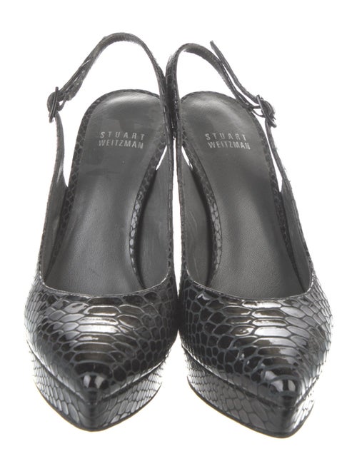 Stuart Weitzman Embossed Leather Slingback Pumps