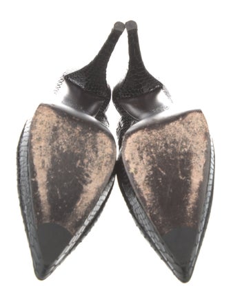 Stuart Weitzman Embossed Leather Slingback Pumps