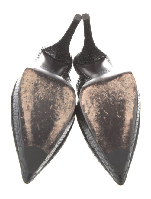 Stuart Weitzman Embossed Leather Slingback Pumps