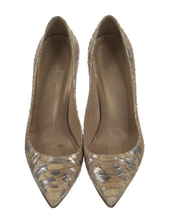 Stuart Weitzman Embossed Leather Animal Print Pumps