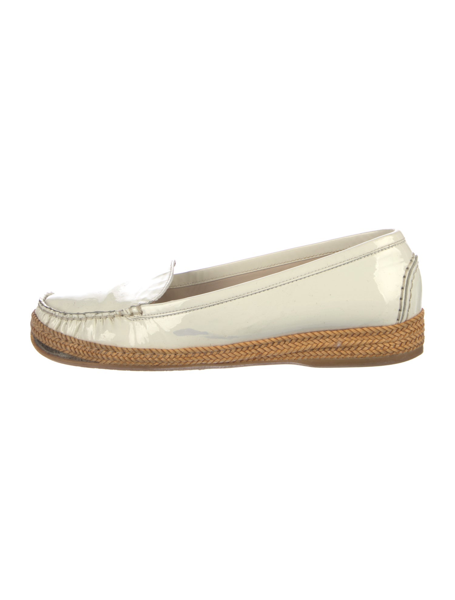 Stuart Weitzman Patent Leather Braided Accents Loafers